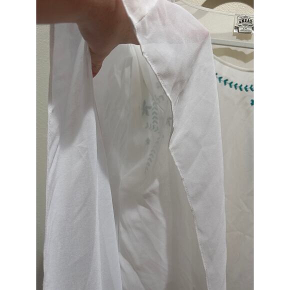 Ariat Women's White Sheer Kimono Overlay Blouse size large boho - Picture 3 of 6